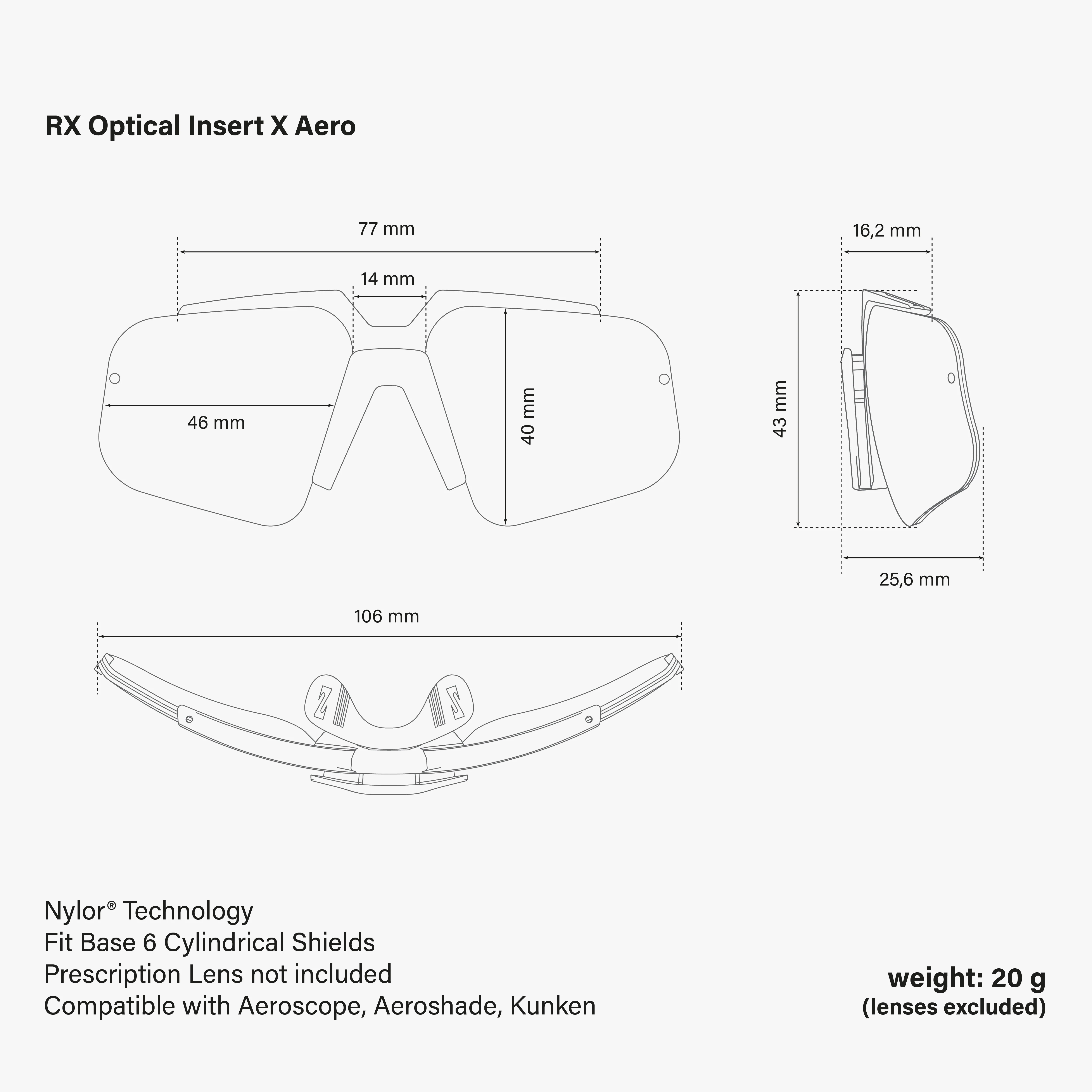RX Optical Insert X Aero – Easy Fit for Aero Sunglasses