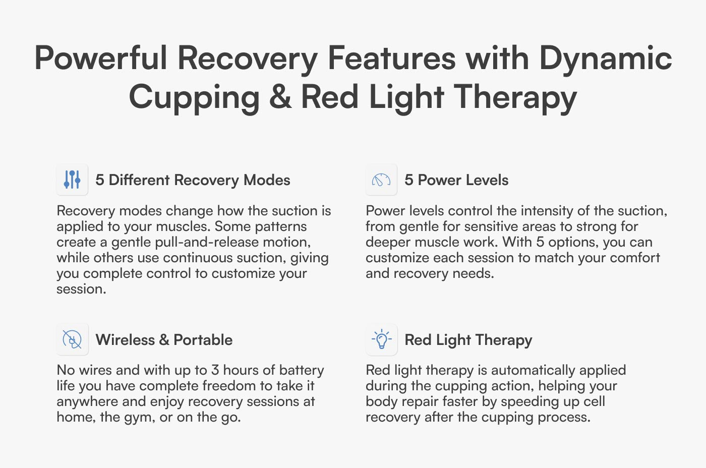 Aerify Dynamic Cupping device with red light therapy, portable massager with remote and carry case