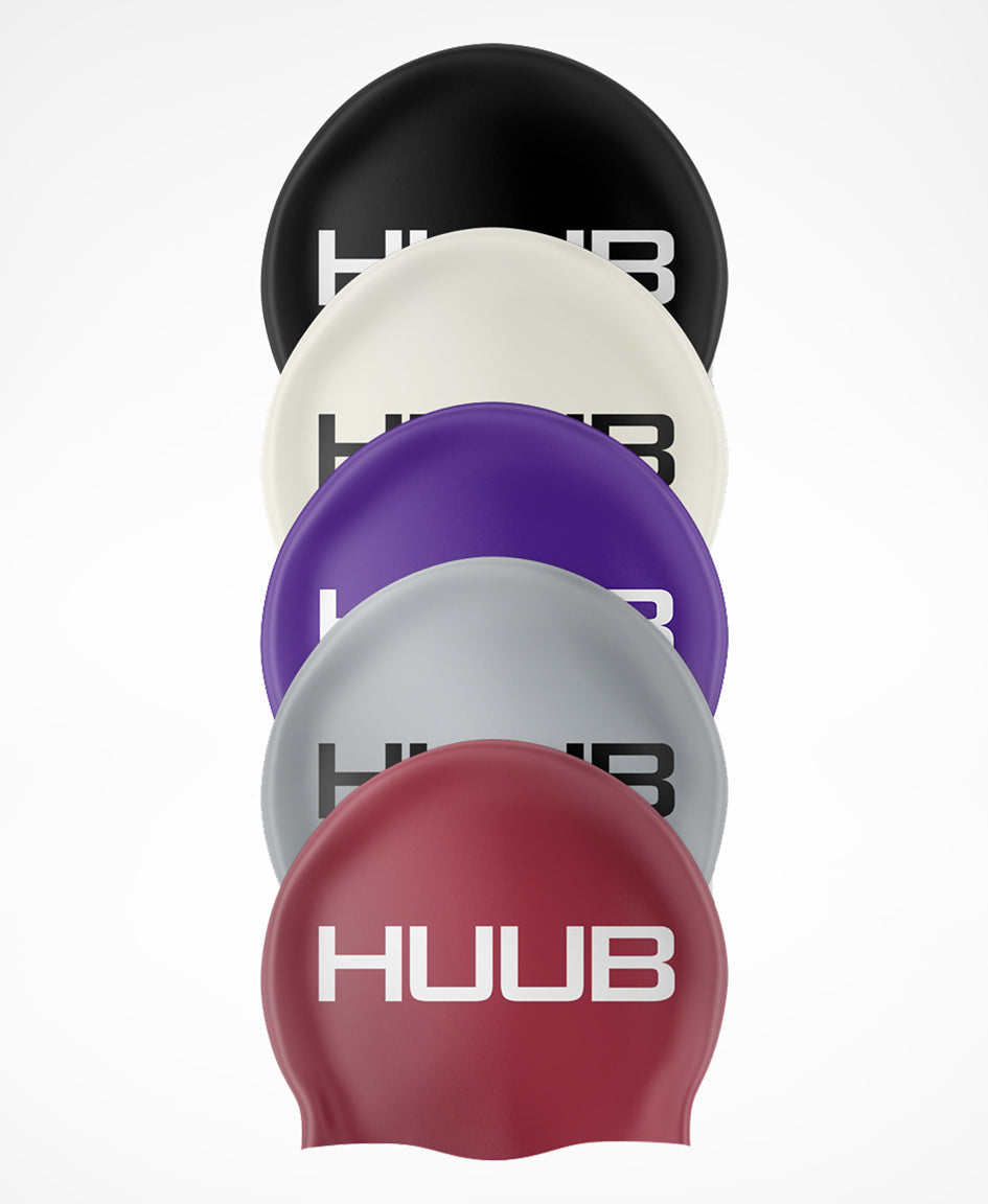 HUUB Silicone Swim Cap, flat molded soft 100% silicone, available in multiple colours.